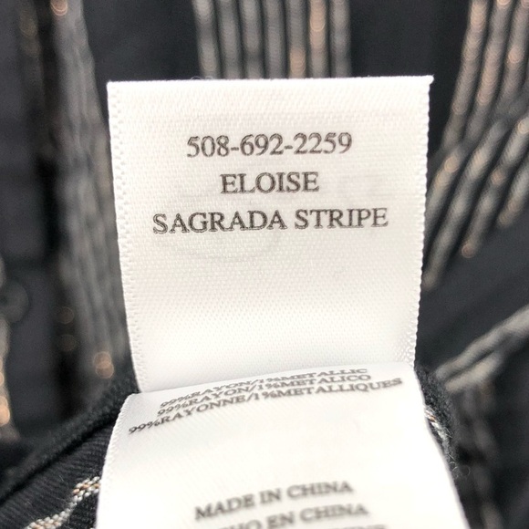Rails Eloise Top Sagrada Stripe Button Down Shirt Black Metallic Size Small - Picture 8 of 10